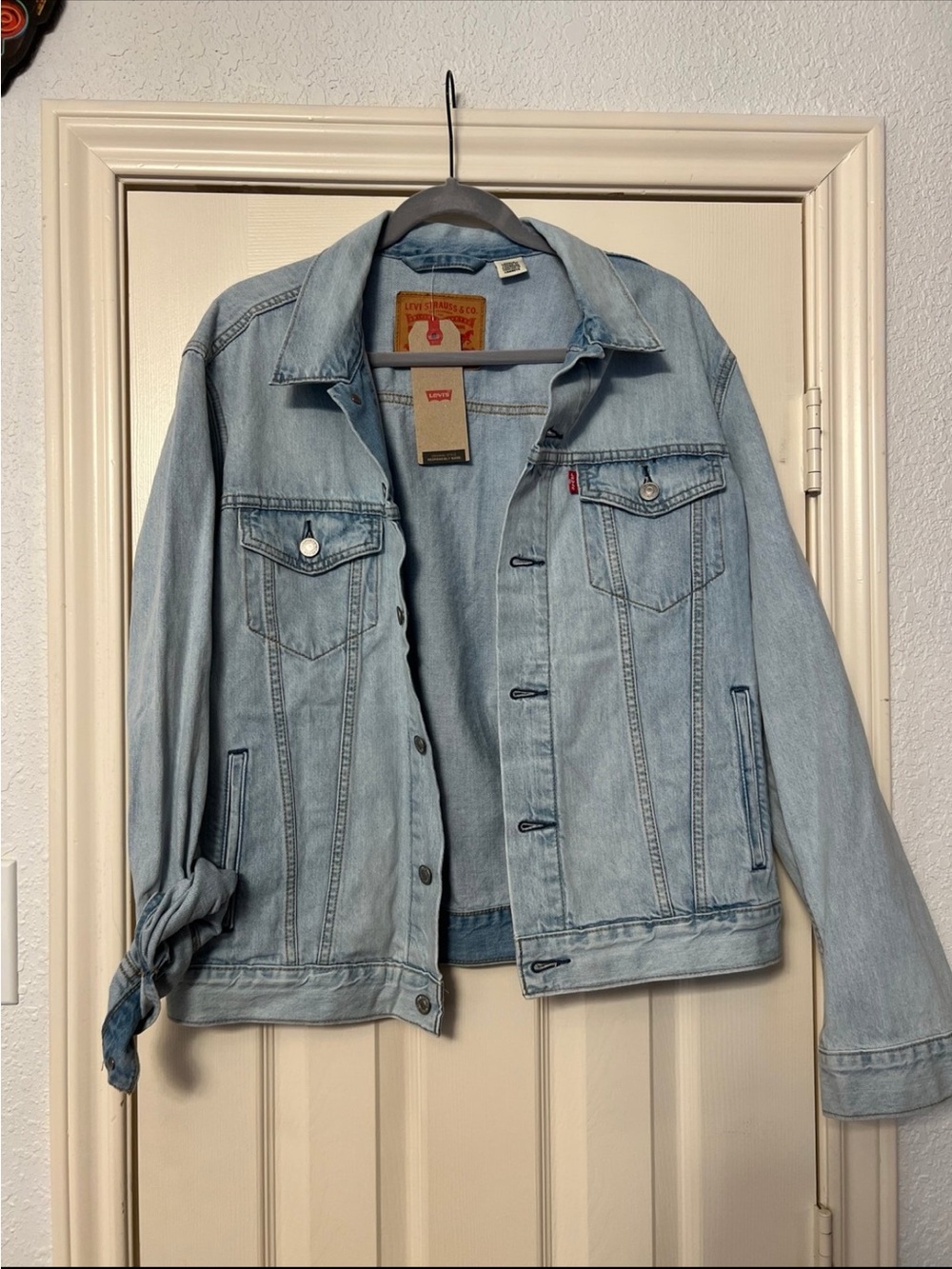 Levi's Light Blue Denim Jacket with Tan Patch